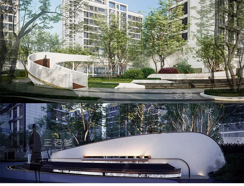 图片[32]-住宅小区居住区景观园林SU模型别墅区现代庭院宅间小品草图大师-大怪兽分享