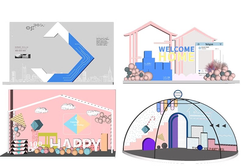 图片[42]-网红风橱窗饰品摆件美陈服装商场SU模型婚礼婚庆现场背景草图大师-大怪兽分享