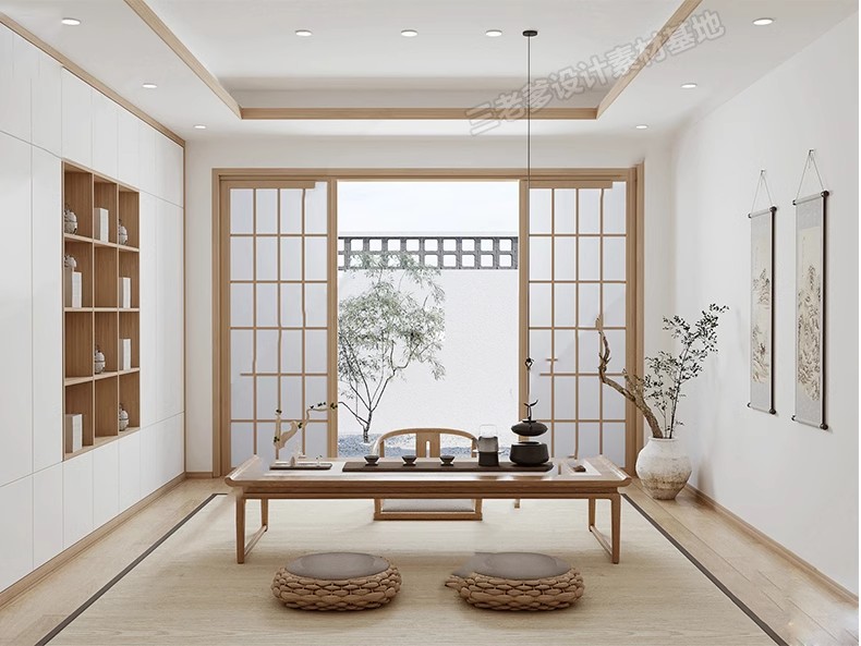 图片[32]-草图大师家装现代新中式日式禅意茶室休闲茶桌椅茶艺书房SU模型库-大怪兽分享