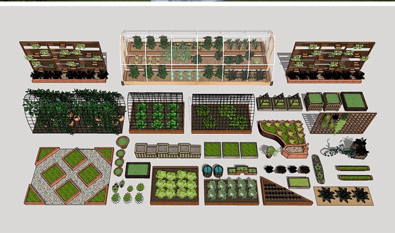 图片[32]-农村乡村田园庭院子蔬菜种植园农家乐菜地菜园栅栏草图大师SU模型-大怪兽分享