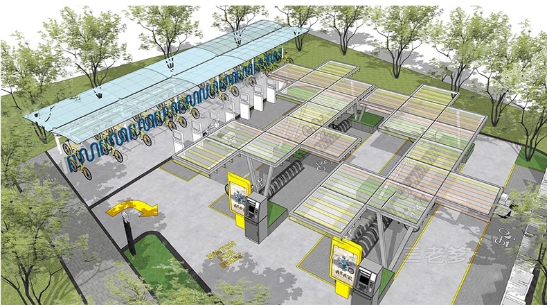 图片[34]-户外生态露天停车场SU模型公共停车坪停车位sketchup草图大师素材-大怪兽分享