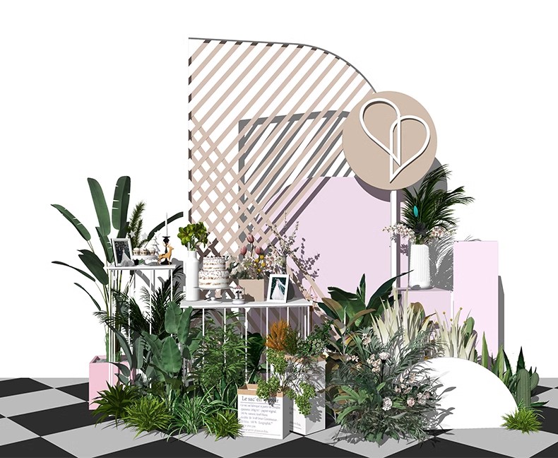 图片[44]-网红风橱窗饰品摆件美陈服装商场SU模型婚礼婚庆现场背景草图大师-大怪兽分享