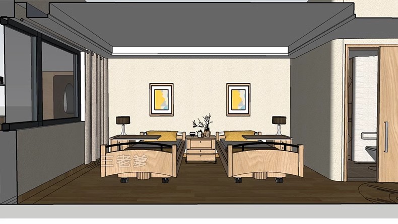 图片[53]-草图大师现代养老院福利院疗养中心大厅活动室卧室SU模型室内设计-大怪兽分享