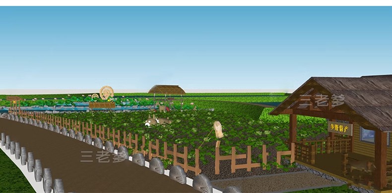图片[35]-农村乡村田园庭院子蔬菜种植园农家乐菜地菜园栅栏草图大师SU模型-大怪兽分享