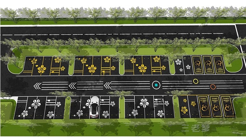 图片[37]-户外生态露天停车场SU模型公共停车坪停车位sketchup草图大师素材-大怪兽分享