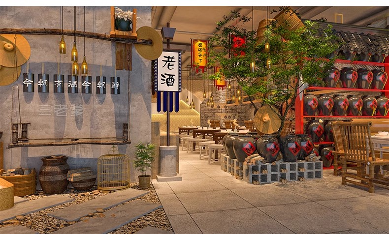 图片[47]-草图大师新中式风格餐饮店铺门头中餐厅餐馆快餐店室内设计SU模型-大怪兽分享