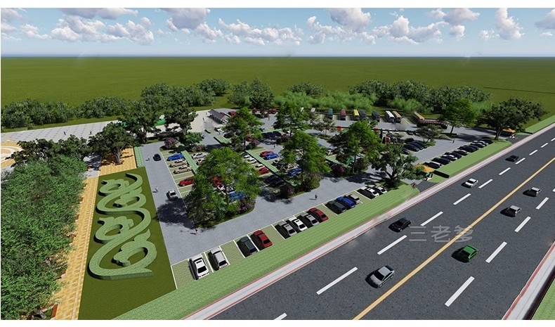 图片[38]-户外生态露天停车场SU模型公共停车坪停车位sketchup草图大师素材-大怪兽分享