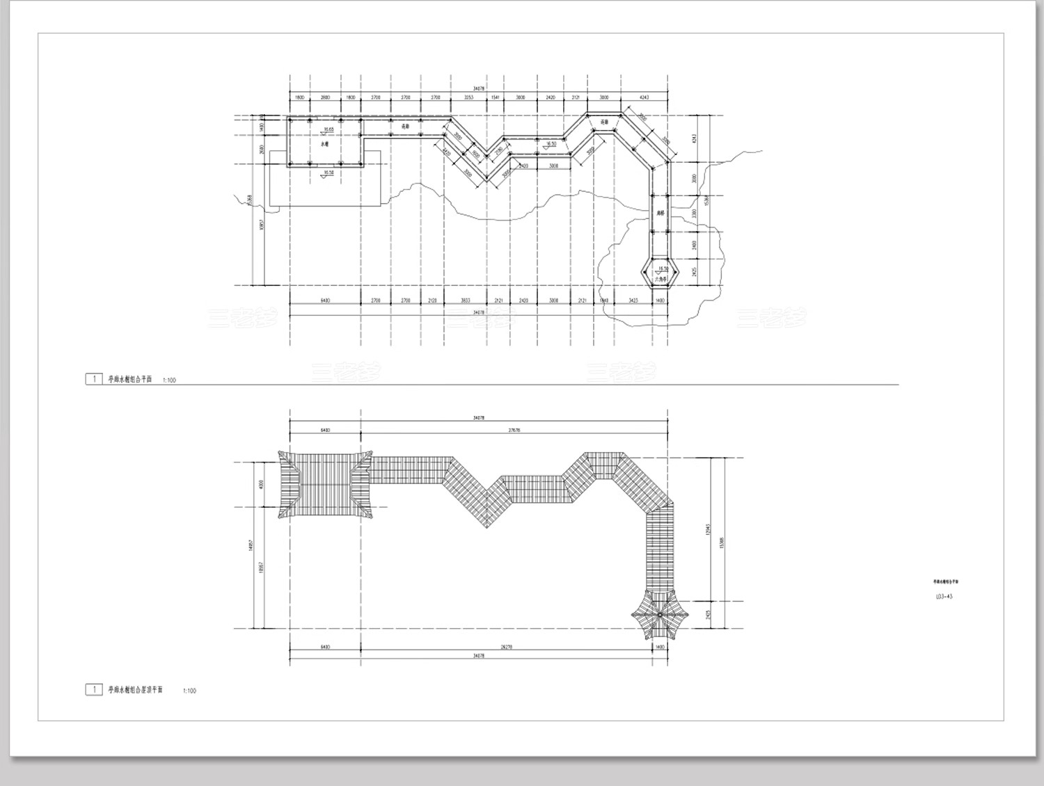 图片[29]-仿古凉亭廊架连廊水榭中式古典园林古建平立面景观亭子CAD施工图-大怪兽分享
