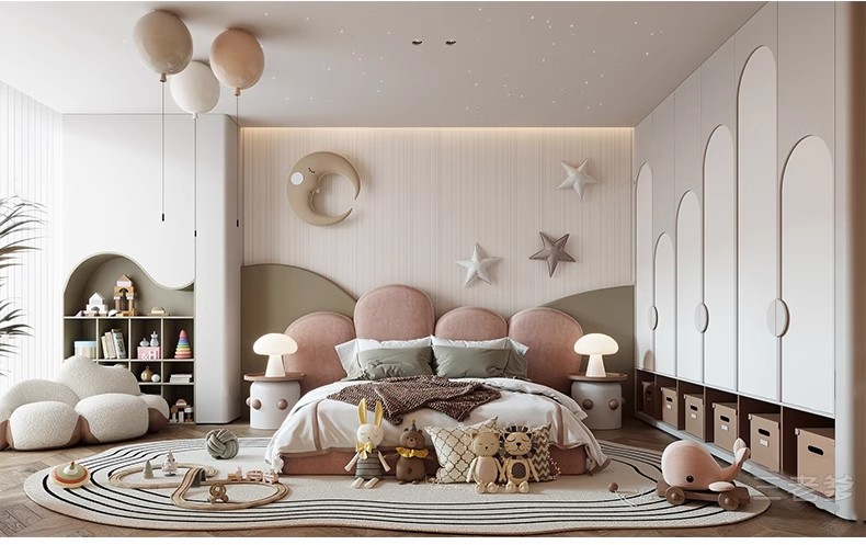 图片[39]-现代儿童房 男孩女孩房上下铺床卧室书桌衣柜装饰草图大师 SU模型-大怪兽分享