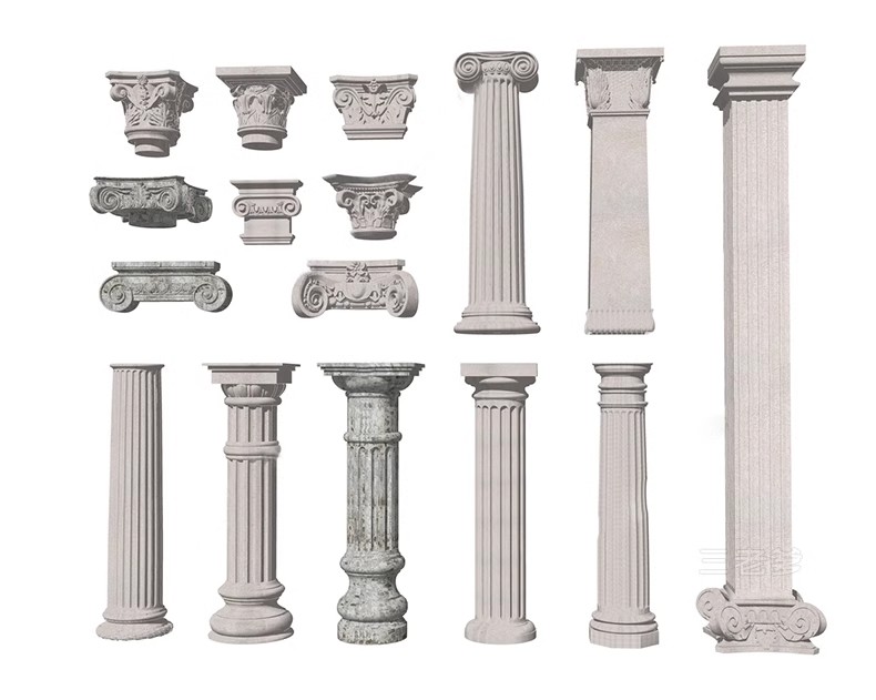 图片[22]-草图大师欧式法式雕花角花罗马柱石膏线条角线建筑构件SU模型库-大怪兽分享