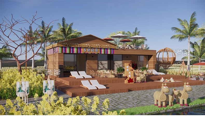 图片[23]-农村村庄落老房改造新中式景区民宿度假村美丽乡村SU模型草图大师-大怪兽分享