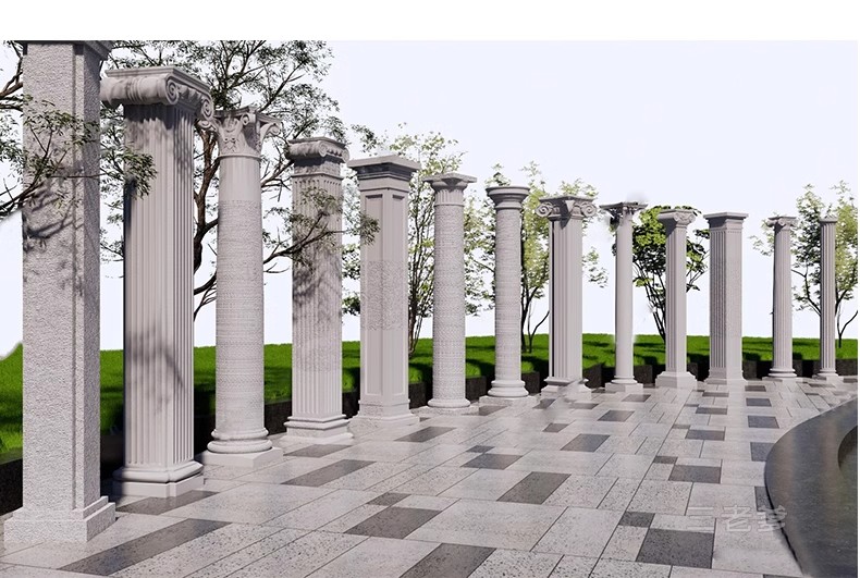 图片[23]-草图大师欧式法式雕花角花罗马柱石膏线条角线建筑构件SU模型库-大怪兽分享