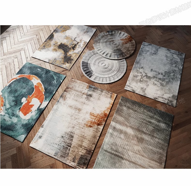 图片[44]-草图大师地毯su模型室内设计欧式美式现代软装布艺织物地垫图案库-大怪兽分享