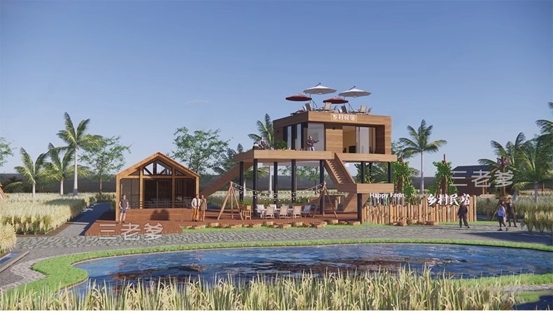 图片[25]-农村村庄落老房改造新中式景区民宿度假村美丽乡村SU模型草图大师-大怪兽分享