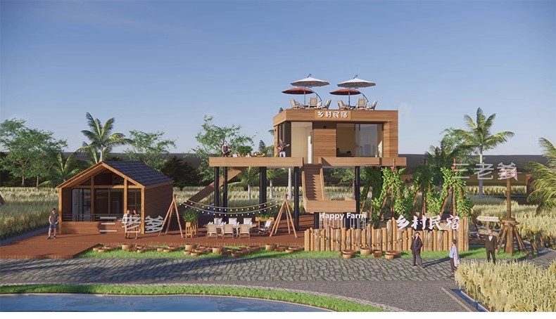 图片[26]-农村村庄落老房改造新中式景区民宿度假村美丽乡村SU模型草图大师-大怪兽分享