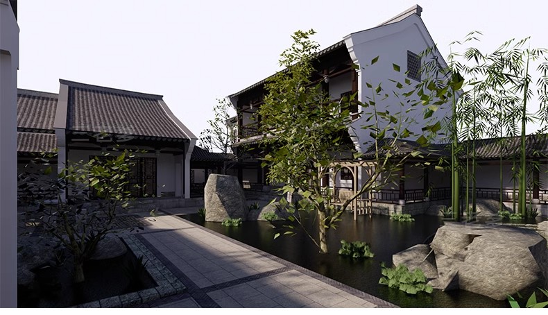 图片[55]-乡村民居美丽新农村民宿民房住宅乡镇改造新中式建筑自建房su模型-大怪兽分享