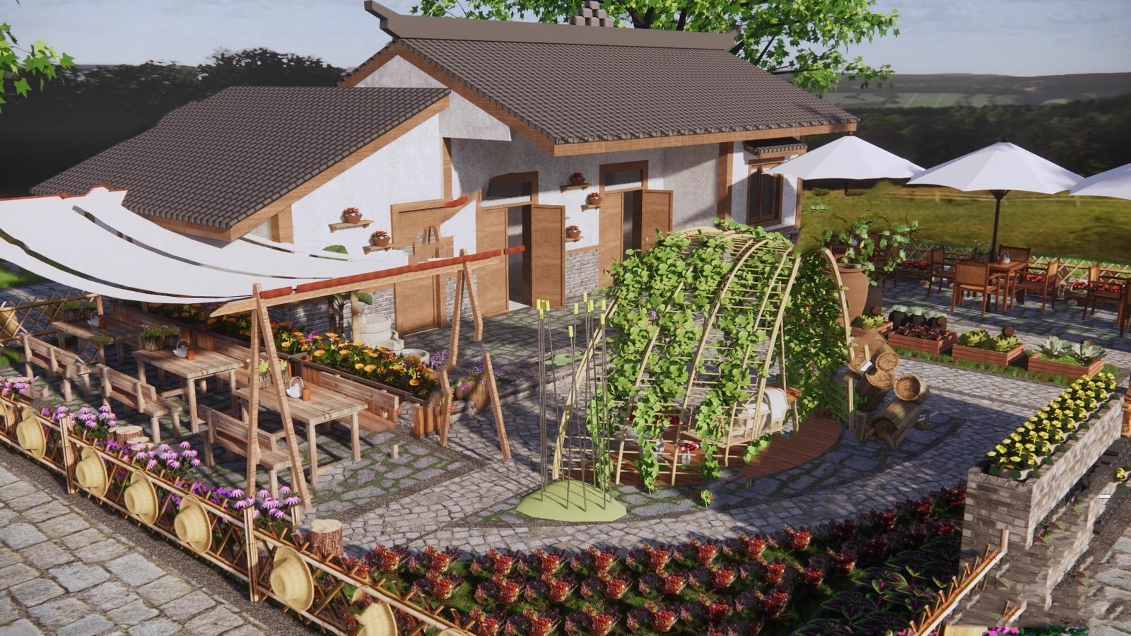 图片[42]-农村乡村田园庭院子蔬菜种植园农家乐菜地菜园栅栏草图大师SU模型-大怪兽分享