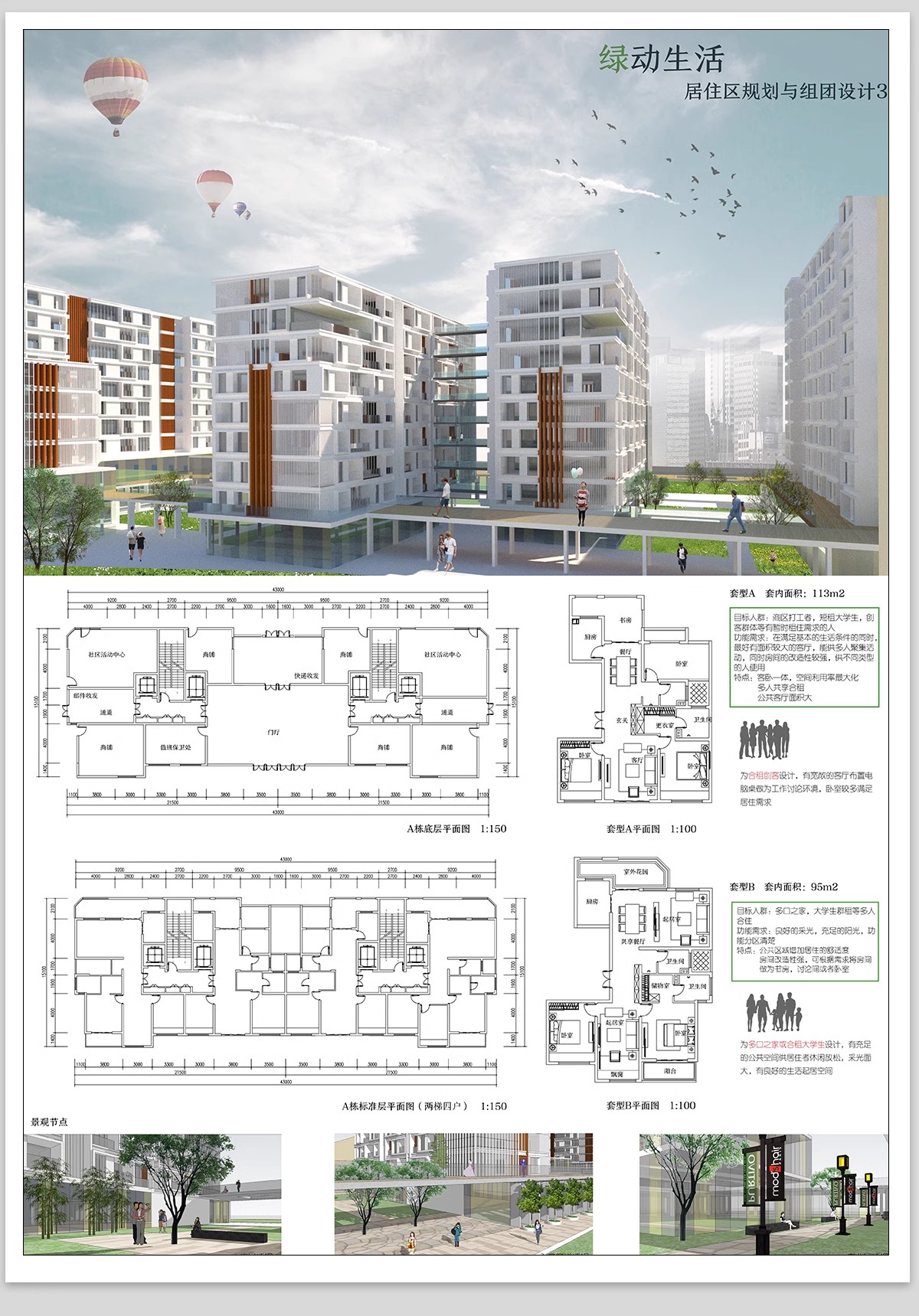 居住区住宅小区建筑景观规划设计PSD展板模板PS分析图分层源文件-大怪兽分享