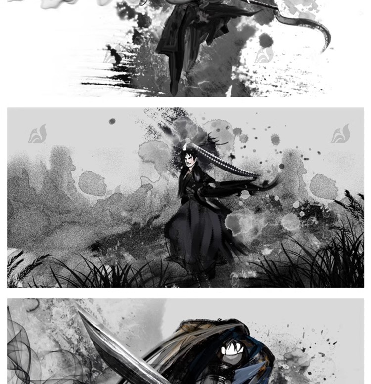 浪人侠客武侠水墨人物中国风手绘插画海报psd设计素材源文件模板-大怪兽分享