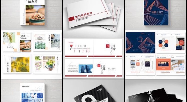 企业宣传册产品策划内页画册设计ps排版模板素材 psd/ai/cdr简约-大怪兽分享