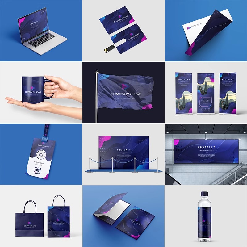 20款毕业设计作品展览展会公司品牌VI提案LOGO展示贴图样机PS素材-大怪兽分享
