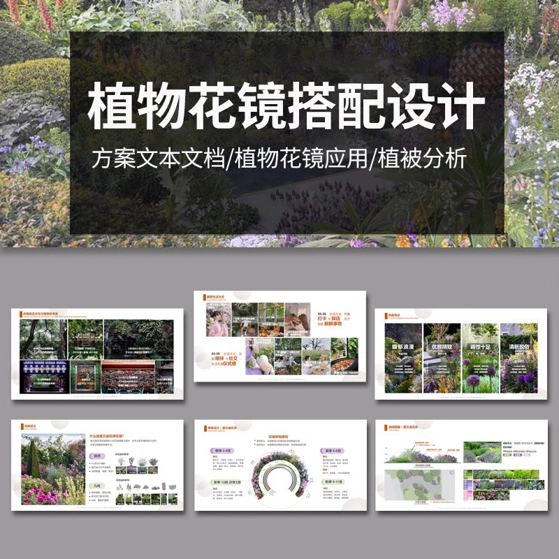 植物花镜搭配美学PPT设计方案文本植被分析景观植物标准化与应用-大怪兽分享