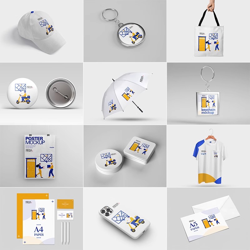 YJ-632毕设文创品牌VI提案LOGO效果展示智能贴图样机PSD设计素材-大怪兽分享