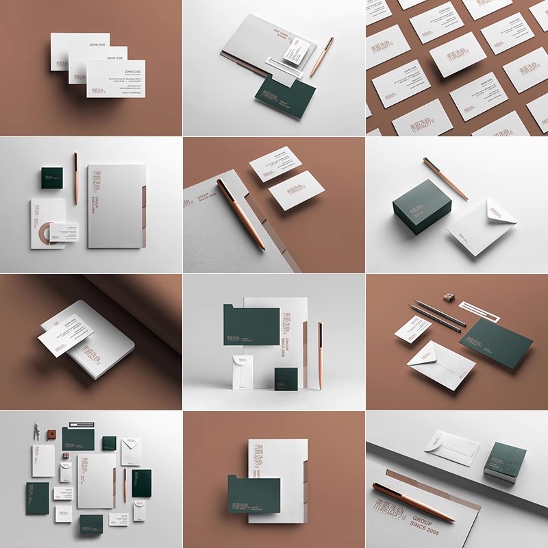 办公用品文具信封信纸名片品牌logo展示VI提案贴图样机PS设计素材-大怪兽分享