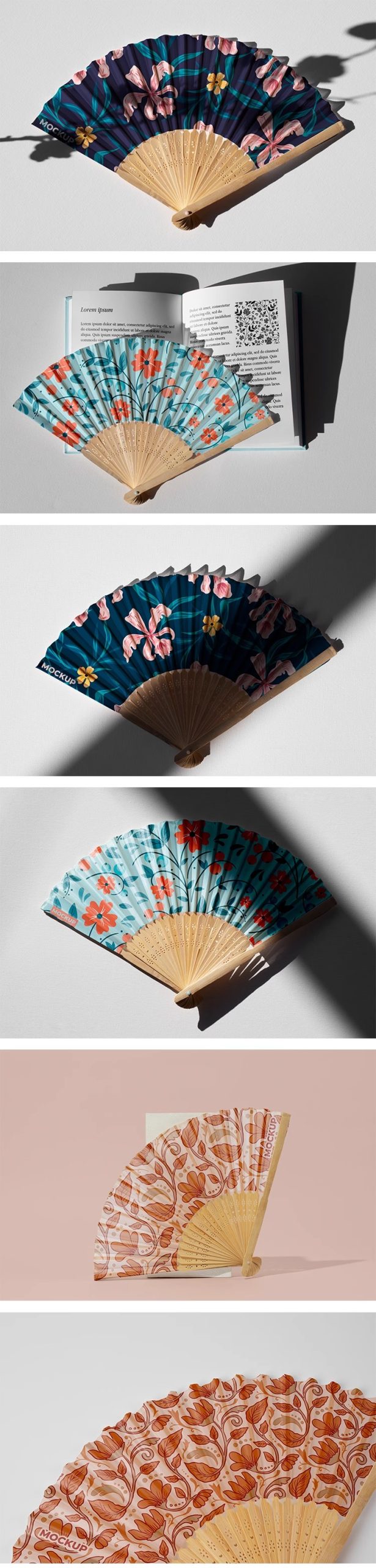 图片[3]-中国古风纸扇折扇样机贝壳扇子文创产品印花贴图样机PSD设计素材-大怪兽分享