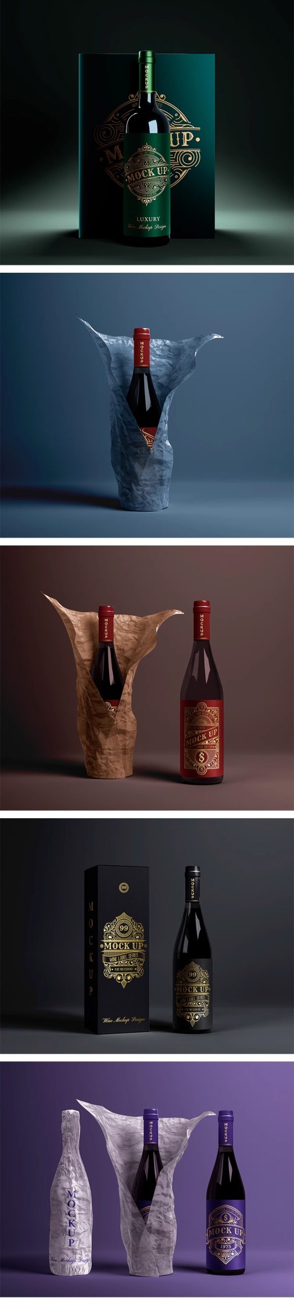 图片[3]-香槟红酒白酒洋酒包装样机礼盒效果展示贴图样机PSD设计素材模板-大怪兽分享