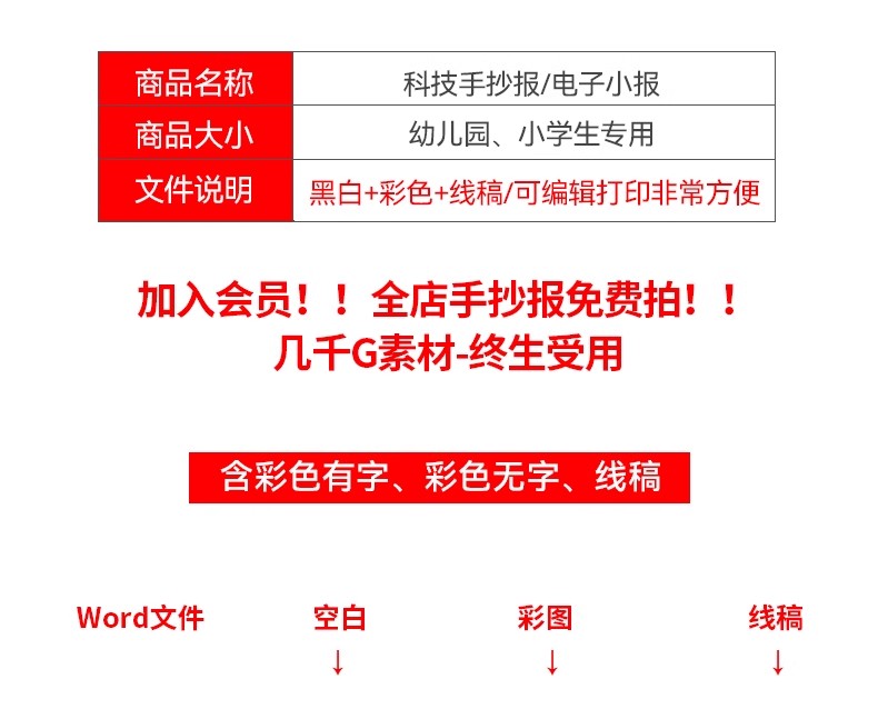 图片[2]-科技电子小报模板word小学生探索科学与生活手抄报A3A4线稿涂色版-大怪兽分享