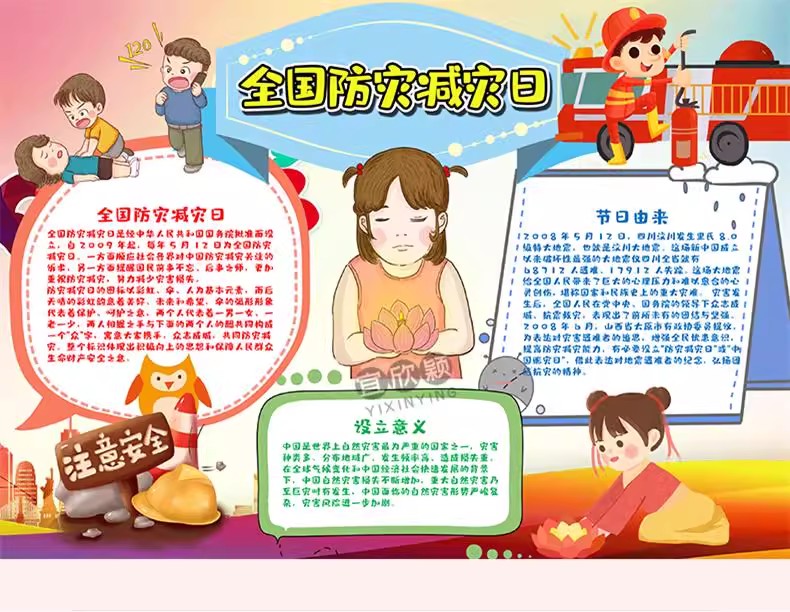 图片[3]-全国防震减灾日地震知识电子版小报地震急救逃生手抄报黑板报模板-大怪兽分享
