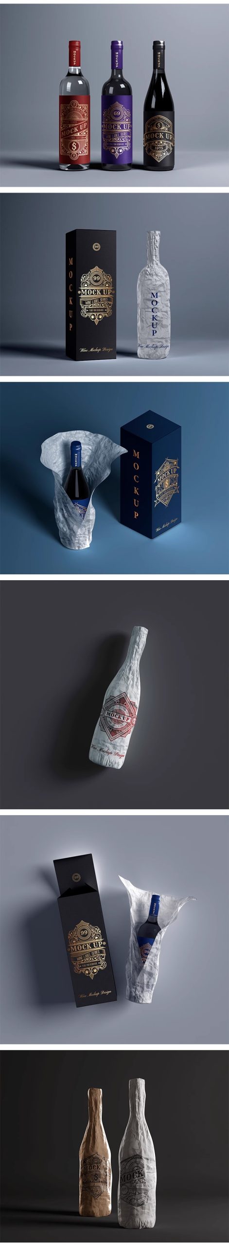 图片[4]-香槟红酒白酒洋酒包装样机礼盒效果展示贴图样机PSD设计素材模板-大怪兽分享