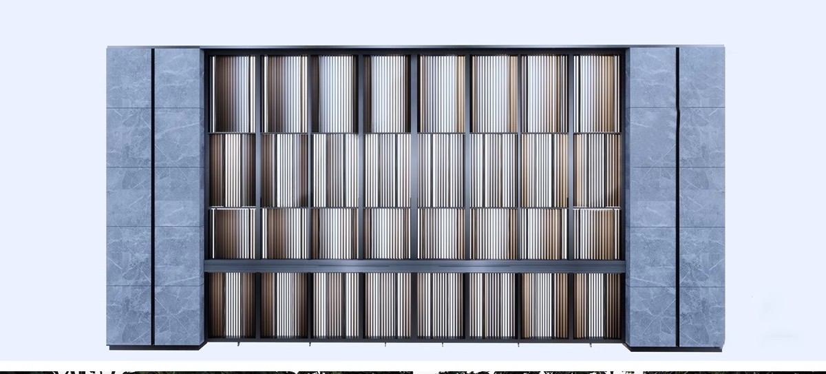 图片[4]-现代小区铁艺格栅围墙SU模型山水图案庭院围栏背景墙草图大师素材-大怪兽分享
