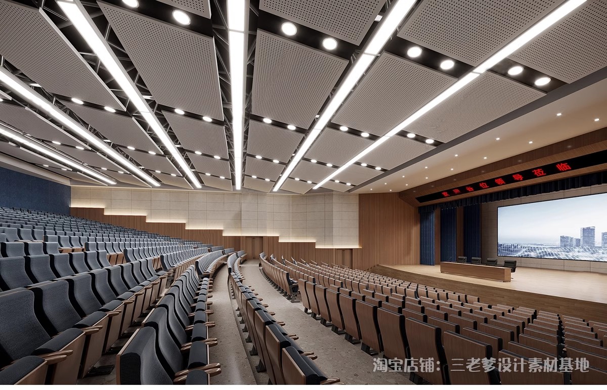图片[4]-会议室报告大厅阶梯教室3d模型 现代工装大型汇报报告厅演播3Dmax-大怪兽分享
