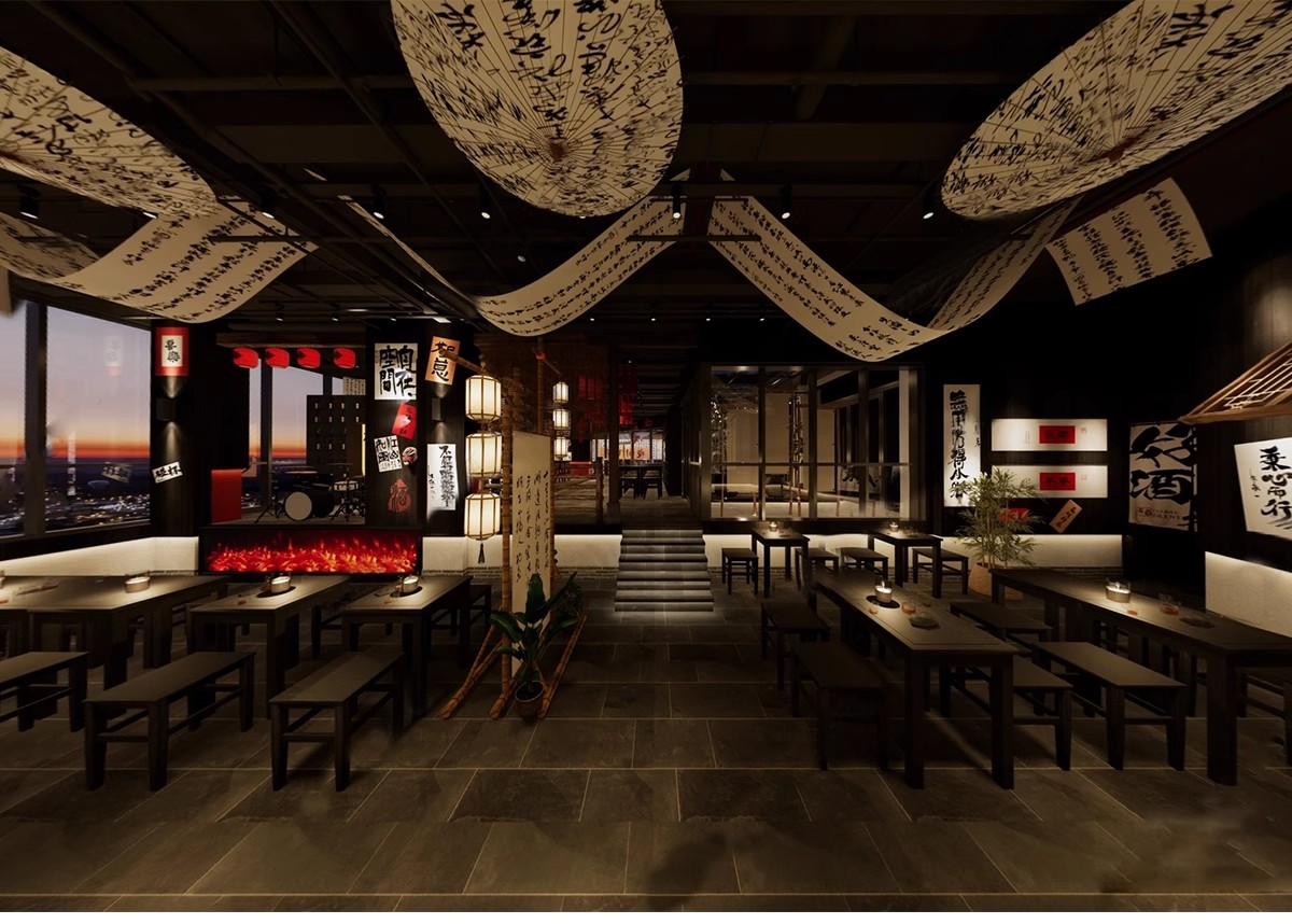 图片[4]-草图大师日式餐厅日韩料理店居酒屋餐饮店铺门头室内设计SU模型库-大怪兽分享