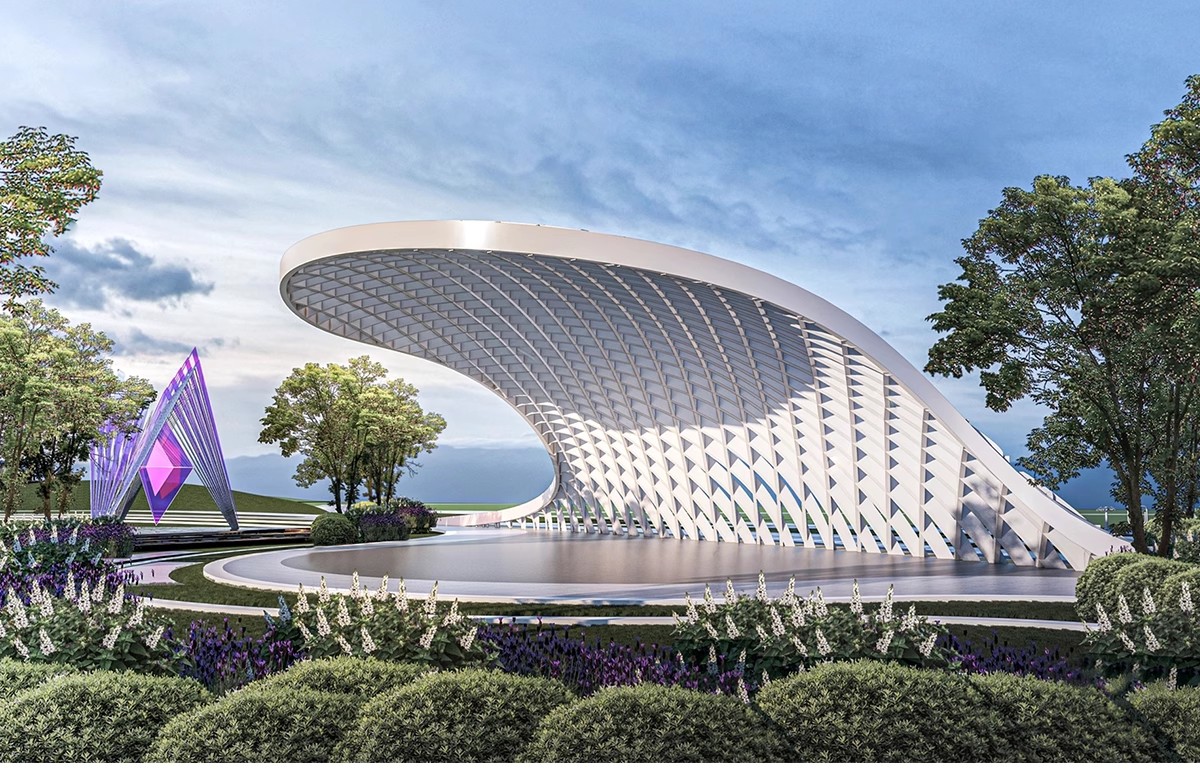 图片[4]-异形弧形廊架SU模型公园亭子广场休闲亭长廊景观构筑廊架SketchUp-大怪兽分享