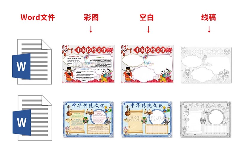 图片[4]-传统文化小报手抄报电子版a4弘扬民族精神美德国学京剧琴棋书画a3-大怪兽分享
