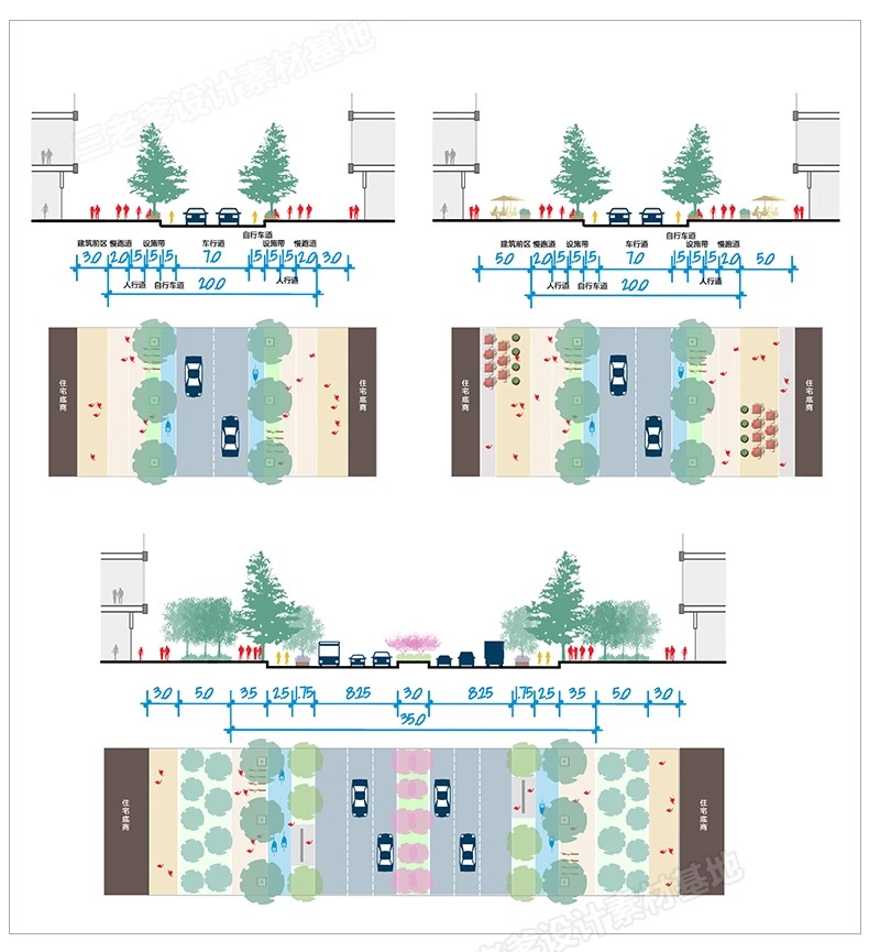 图片[5]-园林景观PS小清新植物分析图psd 乡村道路立面剖面分层源文件素材-大怪兽分享