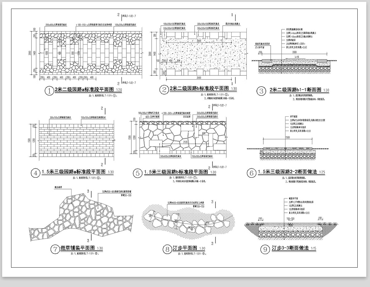 图片[5]-道路铺装标准做法CAD节点大样详图景观园林通用图库地铺施工图库-大怪兽分享