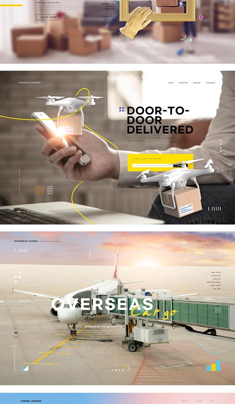 图片[5]-10款物流快递国际贸易港口集装箱飞机运输海报PSD设计素材模板图-大怪兽分享