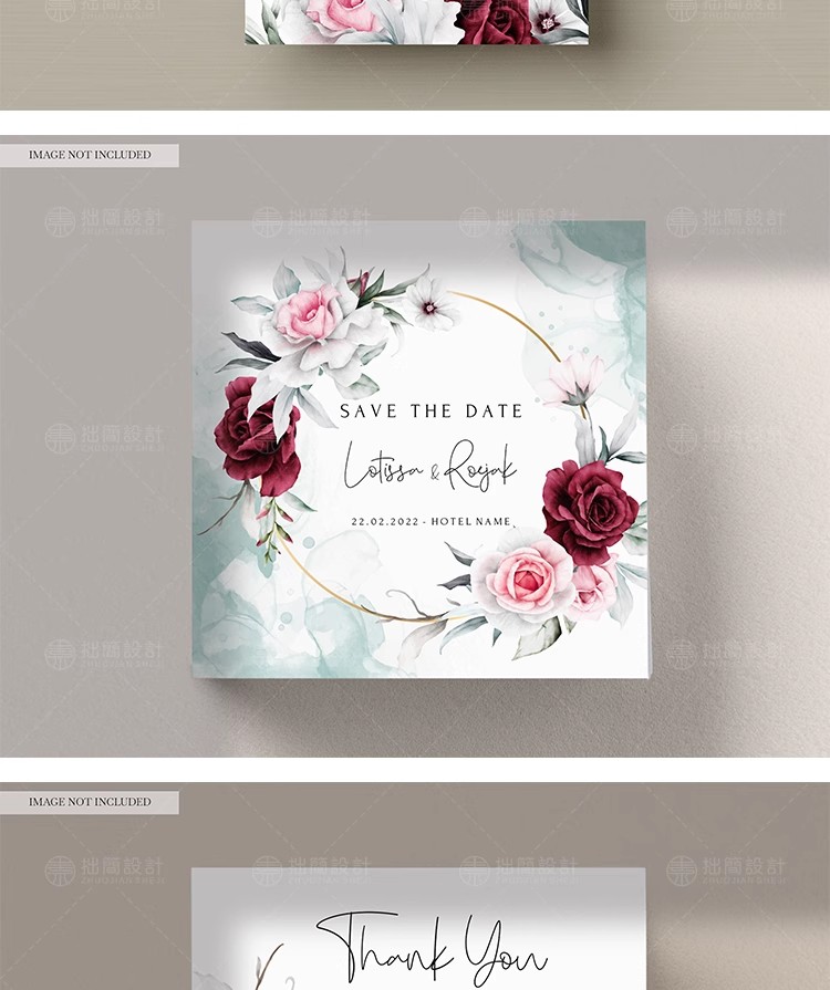 图片[5]-简约手绘水彩花朵植物请柬卡片邀请函贺卡背景海报PSD设计素材图-大怪兽分享