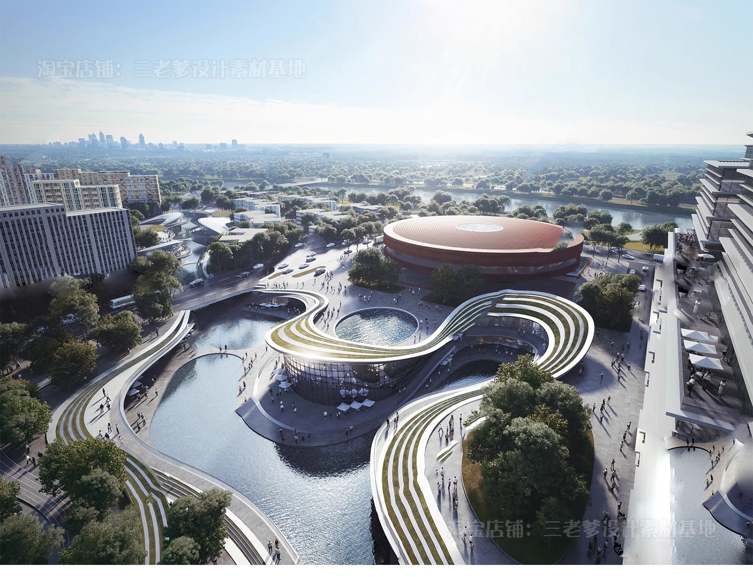 图片[6]-异形圆形建筑SU模型曲线展览馆美术馆艺术文化场馆科技馆草图大师-大怪兽分享