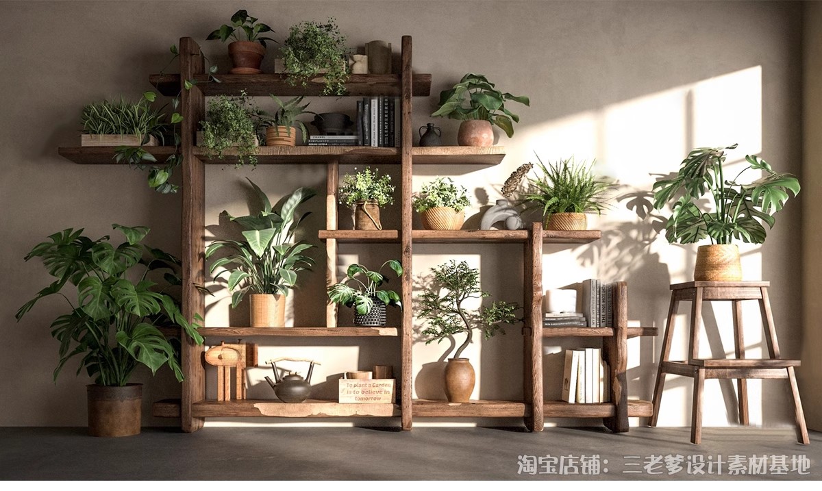 图片[6]-花架盆栽装饰架su模型花卉绿植室内阳台造景架子摆件植物草图大师-大怪兽分享
