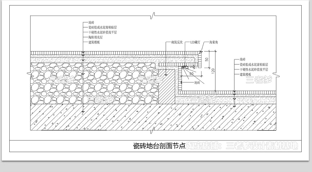 图片[6]-悬空地台CAD施工图室内悬浮瓷砖木地板 室内阳台节点详图大样图库-大怪兽分享