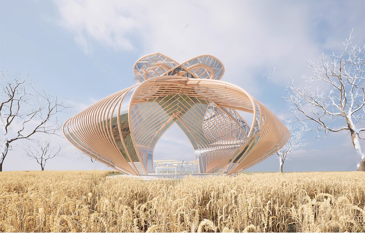 图片[6]-异形弧形廊架SU模型公园亭子广场休闲亭长廊景观构筑廊架SketchUp-大怪兽分享