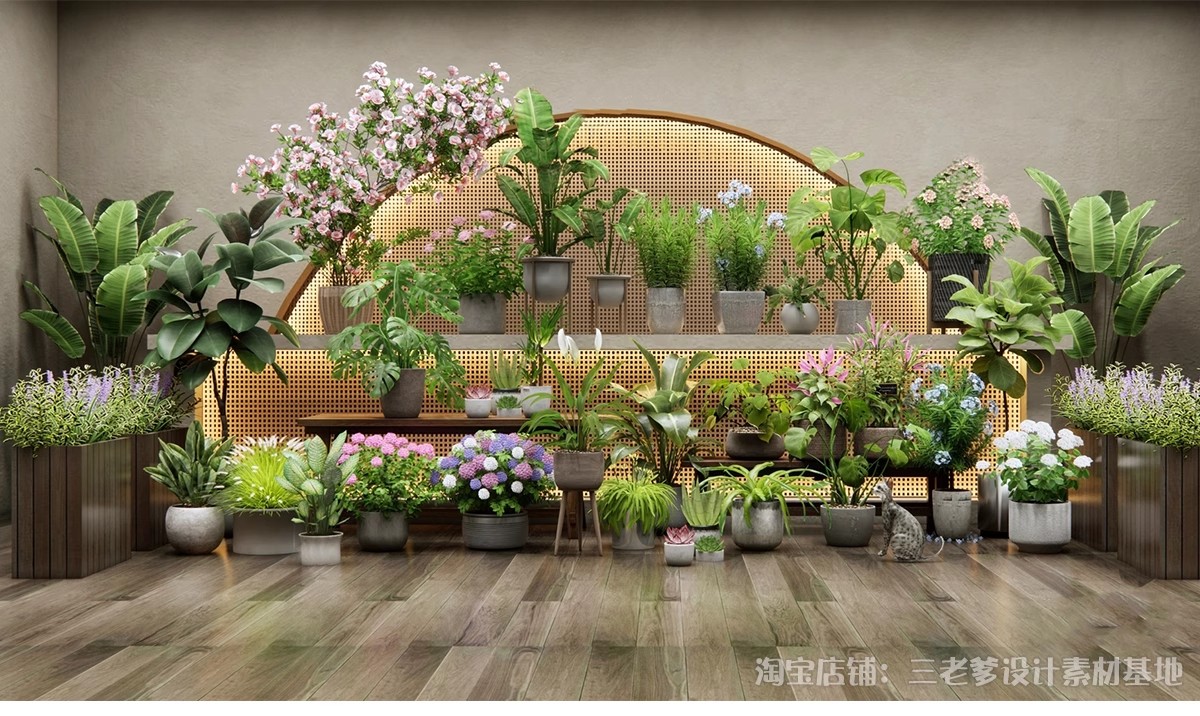 图片[7]-花架盆栽装饰架su模型花卉绿植室内阳台造景架子摆件植物草图大师-大怪兽分享