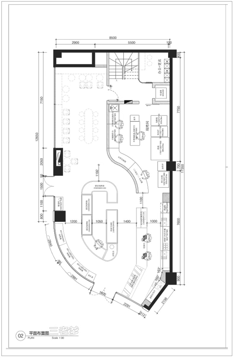 图片[7]-甜品烘焙店面蛋糕包店CAD施工图 平面布置布局店铺工装纸方案图库-大怪兽分享