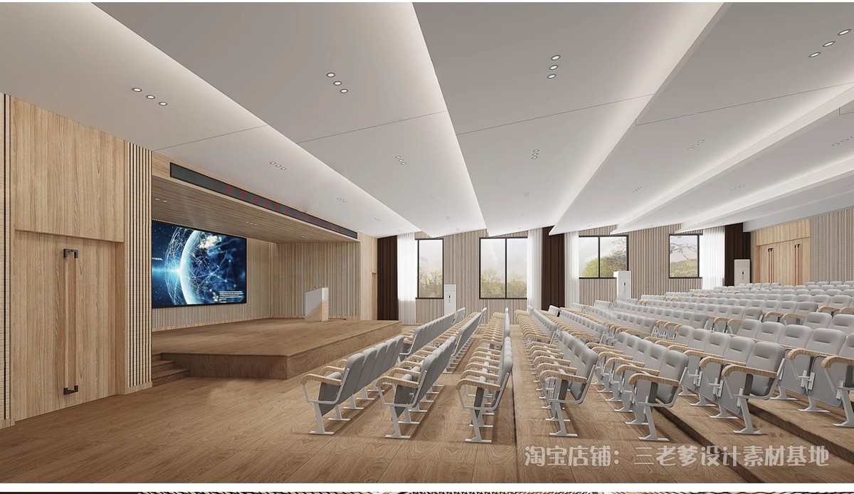 图片[7]-会议室报告大厅阶梯教室3d模型 现代工装大型汇报报告厅演播3Dmax-大怪兽分享