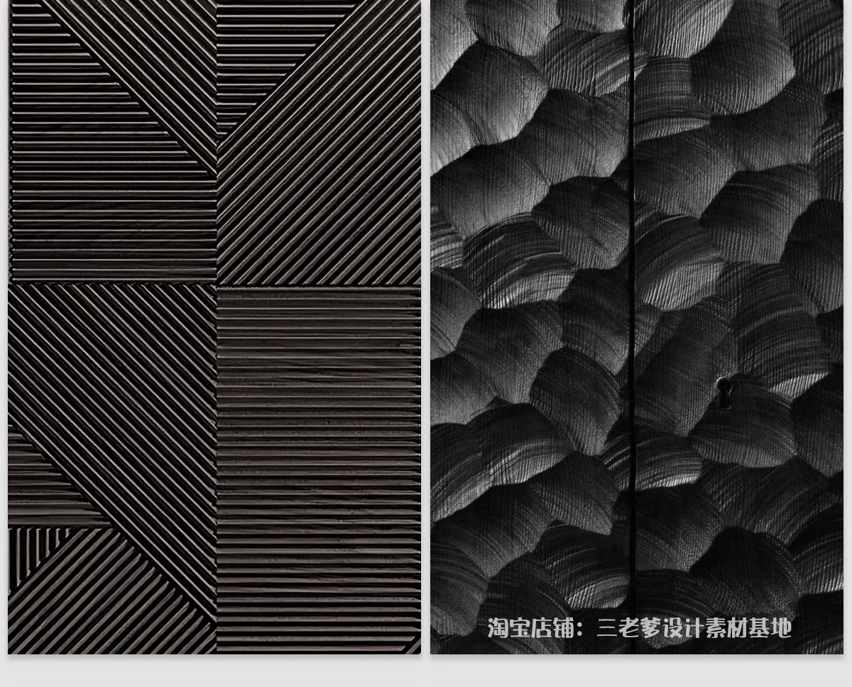 图片[7]-肌理板SU贴图原实木3D浮雕面波浪纹烤漆柜门墙板橡木饰面素材模型-大怪兽分享